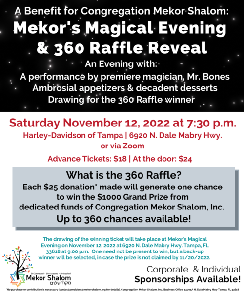Banner Image for Mekor's Magical Evening & 360 Raffle Reveal