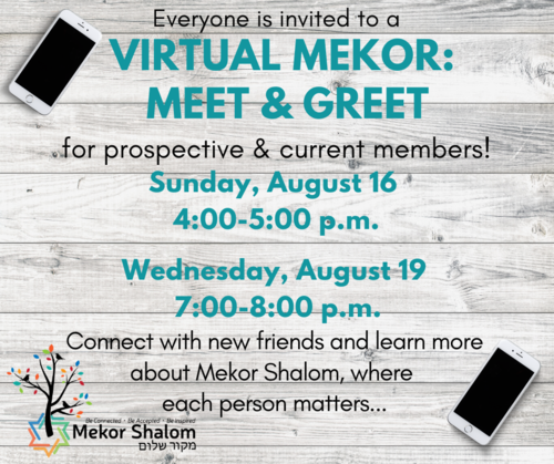 Banner Image for Virtual Mekor:  Meet & Greet for Prospective and Current Members!